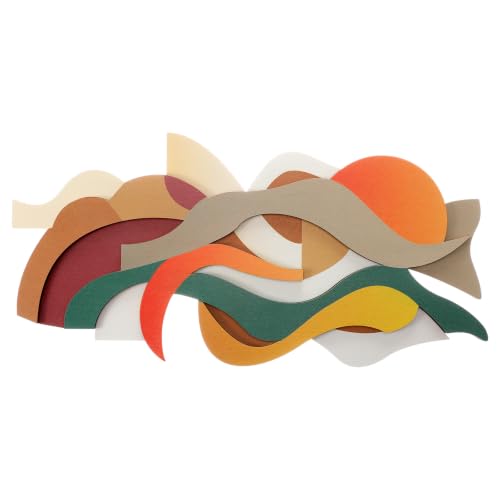 Mifoci Mid Century Modern Wood Wall Art, Abstract Wall Decor, Horizontal - style: Horizontal Style