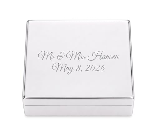 Cherished Moments Personalized Classic Rectangle Jewelry Box with Message - color: Rectangle Custom Message