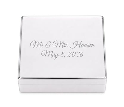 Cherished Moments Personalized Classic Rectangle Jewelry Box with Message - color: Rectangle Custom Message