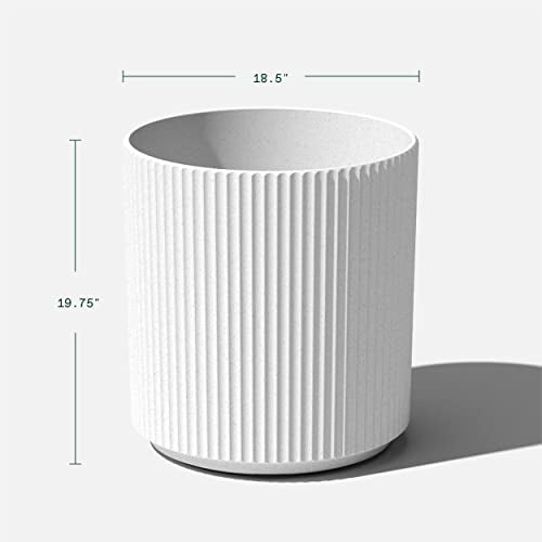 Veradek Demi 20 in. Round White Plastic Planter DMV20W - color: White, size: 20 inch