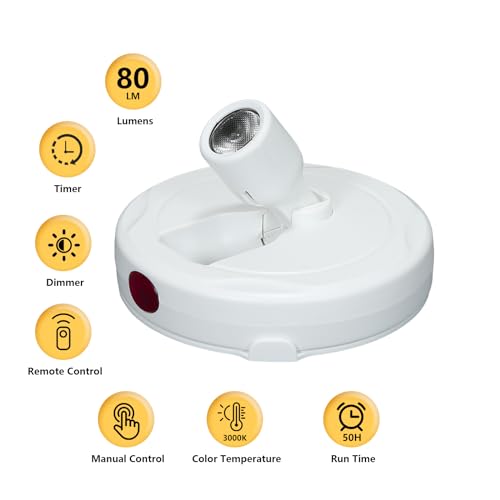Cordless Spotlight Battery Powered, Plant Accent Lighting with Remote - color: Pure White