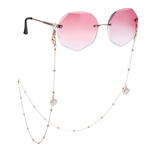 LIKGREAT Eyeglass Chain for Women Face Mask Link Chains Sunglass Strap Holder KC Gold Plated - color: Imitation Pearls