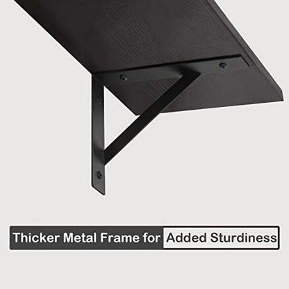 DINZI LVJ Wall Shelves, 23.6" Long Floating Shelves with Metal Brackets - color: Espresso, size: 23.6 Inch