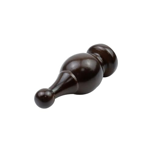 T Tulead Wood Curtain Rod Finials Decorative Drapery Rod Finials 2PCS - style: Brown,1.1", 2PCS