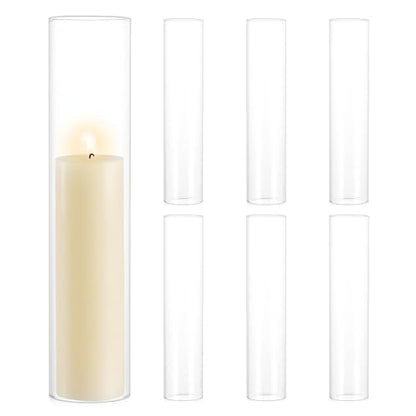 Hurricane Glass Candle Holders: 2.5" W x 12" H Cylinder Cover 6 Pcs