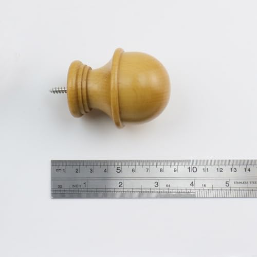 T Tulead Wood Curtain Rod Holders, Curtain Rod Finials, 4PCS - color: Wood-4pcs