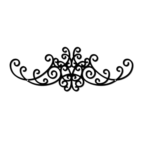 DUOOLN Metal Scroll Wall Decor,Arched Vine Art Line Hanging Sign Above Door - color: Small Scroll-Black