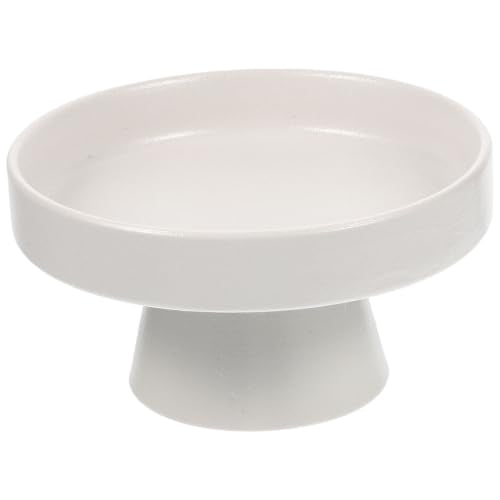 DOITOOL Ceramic Fruit Tray Footed Fruit Tray Pedestal Bowl for Serving Dessert Display Stand High Base Snacks 5.11 X 5.11 X 2.67 in for Kitchen Counter Dining Table Home Decor