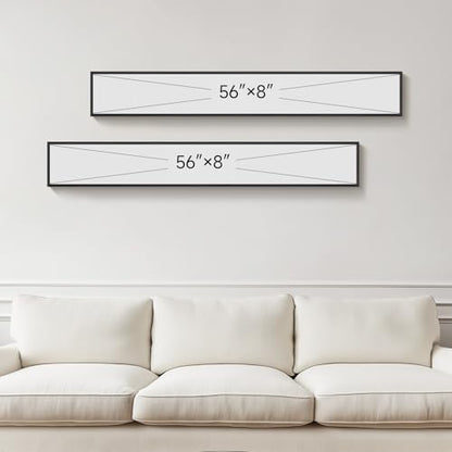 Large Framed Brown Beige Abstract Vertical Wall Art for Hallway, 2 Piece - color: Beige and Brown --A, size: 8"W x 56"H x 2Pcs