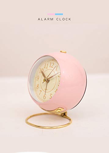 SHISEDECO Small Tableclocks Classic Non-Ticking Tabletop Alarm Clock,Pink - color: Pink