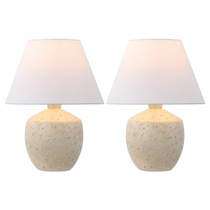 JONATHAN Y Myron 18" Concrete Effect Table Lamp, Cream, Set of 2 - color: Cream