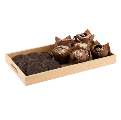Hammont Montessori Wooden Serving Trays - 5 Piece Set, Brown Oak Wood, Decorative, Convenient, Versatile, Easy to Clean - size: Premium Oak Set