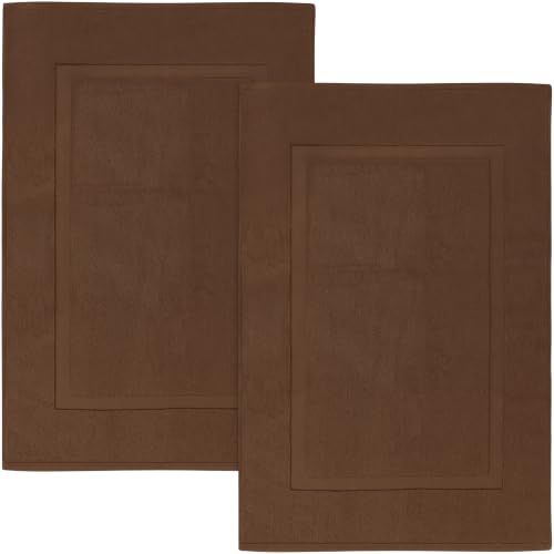 Utopia Towels Cotton Bath Mat, 21x34 in, 2 Pack, Dark Brown - color: Brown, size: 2 Bath Mats