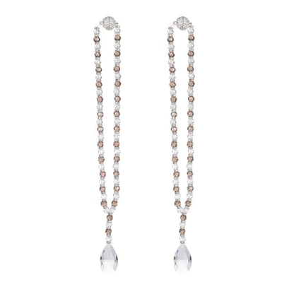 SUQ I OME Luxury Crystal Beaded Magnetic Curtain Tieback, Gray - color: Gray