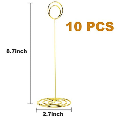 Table Number Holders, 10PCS Place Card Holder, Photo Holder (8.7" Gold) - color: Gold, size: Extra Large