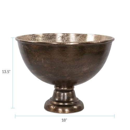 Howard Elliott Collection Golden Ore Champagne Bowl Large, Aluminum with Ombre Gold to Bronze Finish, Metallic Accent for Table, Bar or Entertaining Decor, 13.5H x 18W x 18D, Gold Bronze - size: Bowl