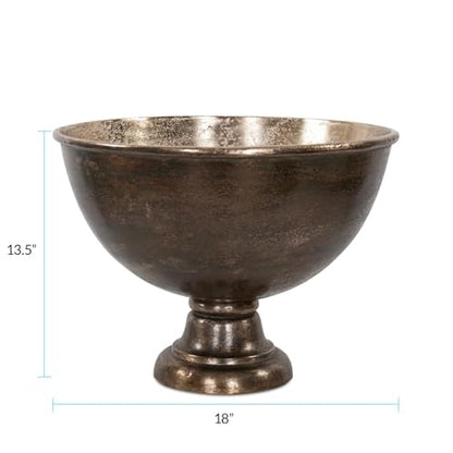 Howard Elliott Collection Golden Ore Champagne Bowl Large, Aluminum with Ombre Gold to Bronze Finish, Metallic Accent for Table, Bar or Entertaining Decor, 13.5H x 18W x 18D, Gold Bronze - size: Bowl
