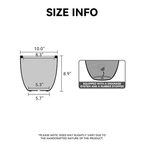 Kante White Concrete Planter 10" Dia All-Weather Round Small Pot - color: White, size: 10-Inch Dia