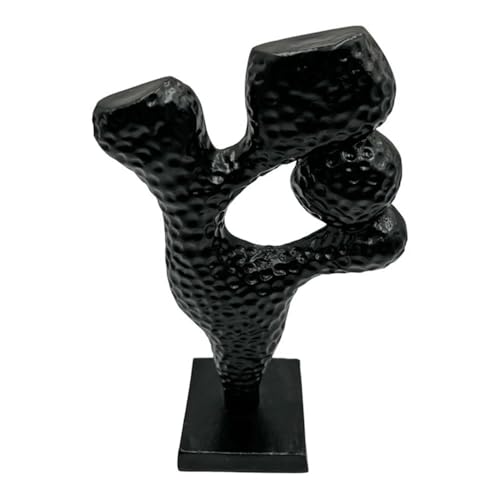 Pemberly Row Handmade Aluminum Abstract Sculpture, 14 in Tall, Black Finish, Decorative Modern Artwork for Living Room, Bedroom, Kitchen, Home Décor