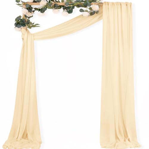 Sheer Gauze Wedding Arch Draping Fabric 29" x 20 FT 1 Panel Champagne - color: Champagne, size: 29"w x 240"l (Pack of 1)