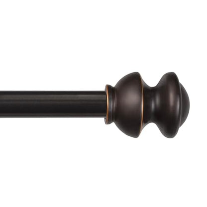 Kenney Kendall Knob Window Curtain Rod, Adjustable 28-48 Inch, Oil Rubbed Bronze - color: Oil Rubbed Bronze, size: 28-48"