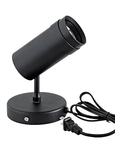 9W Plug-in Zoomable Spotlight with Switch Uplight for Indoor Plants - color: Black