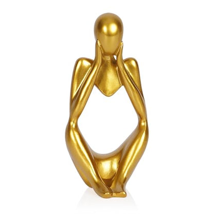 Sandstone Resin Thinker Statue Style Abstract Sculpture, Gold, Focus - color: Small Gold, size: Focus 1pc