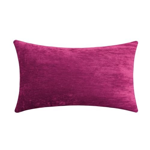 Jeneoo Fuschia Pink Decorative Throw Pillow Covers Soft Chenille Comfy Lumbar Couch Cushion Case Decor (Set of 1, 14 x 36 Inches) - color: Fuschia Pink, size: 36" x 14" (Pack of 1)