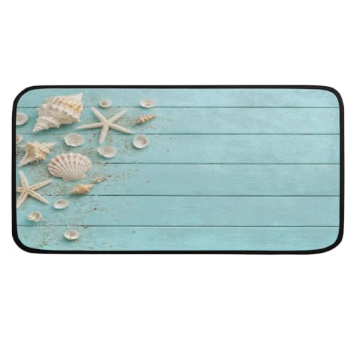 Teal Wood Kitchen Rug Non-Slip Indoor Carpet Absorbent Welcome Mat - color: A:a-4