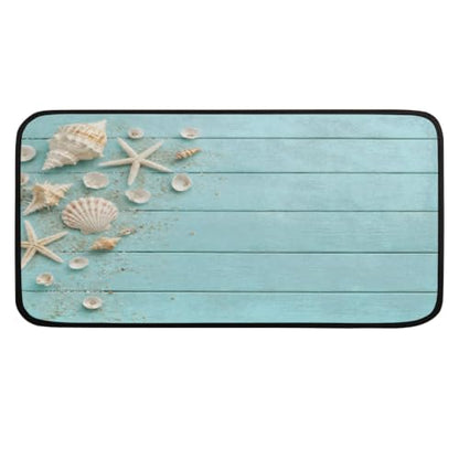 Teal Wood Kitchen Rug Non-Slip Indoor Carpet Absorbent Welcome Mat - color: A:a-4