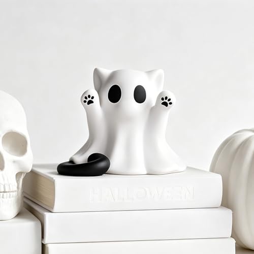 1 Pcs Halloween Ghost Figurine Spooky Unique Cat Mini Figurines - color: Styl 1