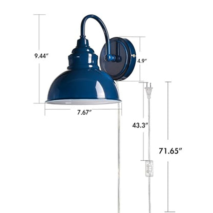 Mini Gooseneck Wall Sconce, 2-Way Mount with Switch, Blue - color: Blue