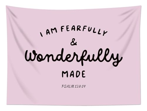 WEENEO Pink Christian Tapestry for Girls Bedroom,Bible Verse,60x40 Inch - color: Pink, size: 40"L x 60"W