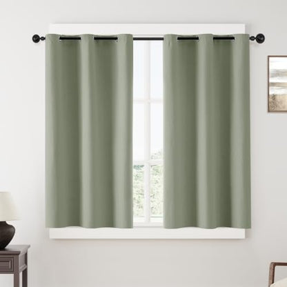 ChrisDowa Sage Green Blackout Curtains 54 Inches Long 2 Panels for Bedroom - color: Sage Green, size: 40"W x 54"L (Pack of 2)