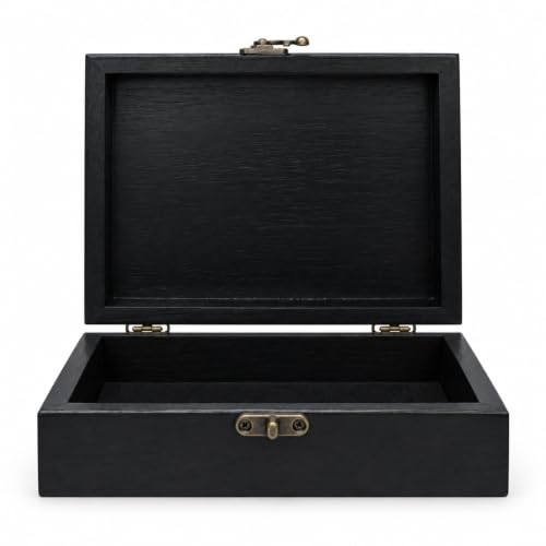 WE Games Old World Wooden Keepsake Box - color: Black Stained, size: Small