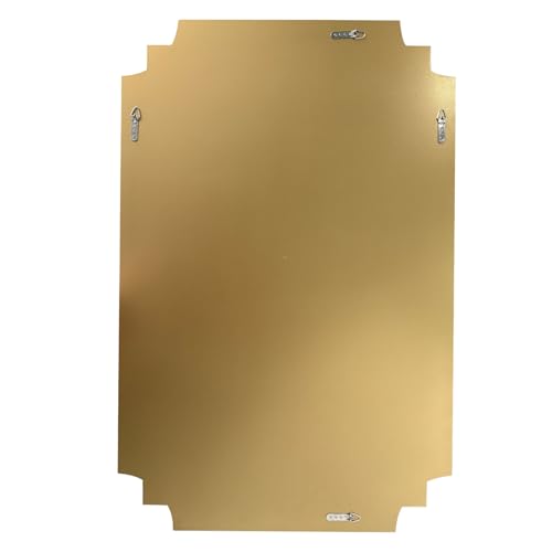 48"x32" Large Rectangle Beveled Mirror with Gold Geometric Frame - color: Gold, size: 48"L x 31.6"W