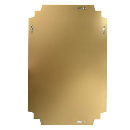 48"x32" Large Rectangle Beveled Mirror with Gold Geometric Frame - color: Gold, size: 48"L x 31.6"W