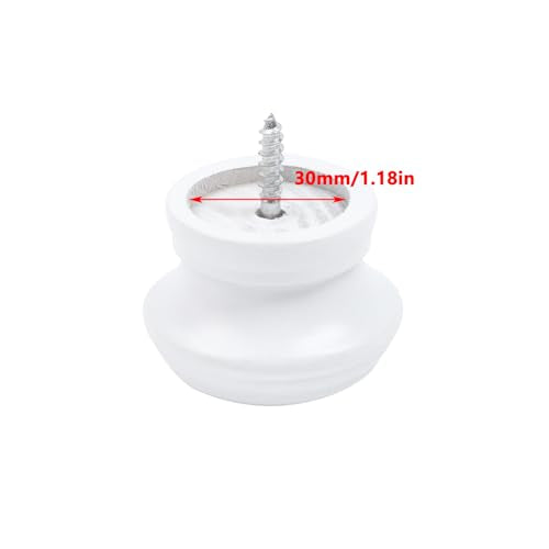 Antrader Finials for Curtain Rods,Wood Curtain Rod Finial,1.18 Dia,4Pcs - color: White-4Pcs
