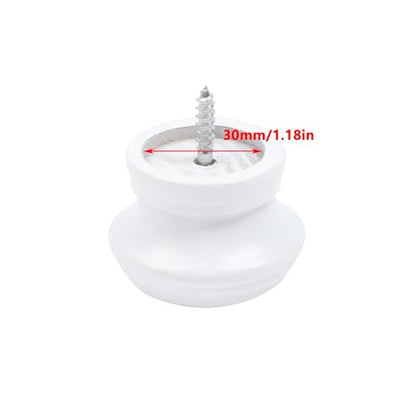 Antrader Finials for Curtain Rods,Wood Curtain Rod Finial,1.18 Dia,4Pcs - color: White-4Pcs