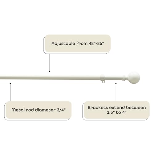 Buono II Morgan Antique White Rod & Finial 48-86 in, Finials - size: 48-86, style: Morgan Antique White