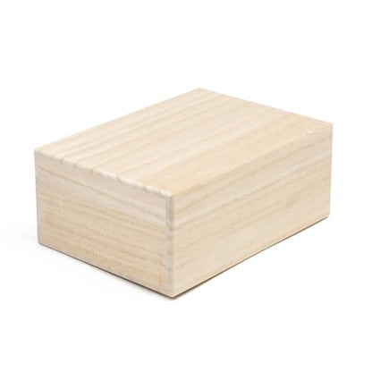 Wooden Keepsake Box for Photos & Memories, Japanese Kiribako Storage for Letters & Postcards, 5.9 x 4.15 x 1.8 in