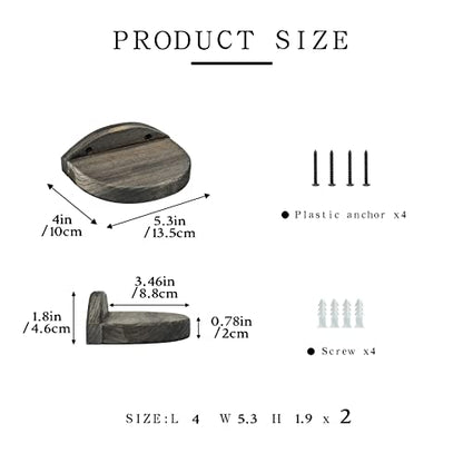 Freezing point Small Floating Shelves for Wall Set of 2 Semicircle Wood 4Inch Mini Wall Shelf Decor Plant Display Collectibles Mounted Kitchen Bathroom Bedroom Corner Decorative Storage Tiny Stand