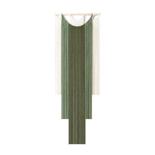 Jditngp Nordic Home Macrame Wall Hanging Hand Woven Bohemian Tassel Wall Hanging Wall Decoration Tapestry Gradient Green Living Room Bedroom Entrance Hall Kitchen Corridor Wall Art 15.8''Lx47.2''W - color: green2