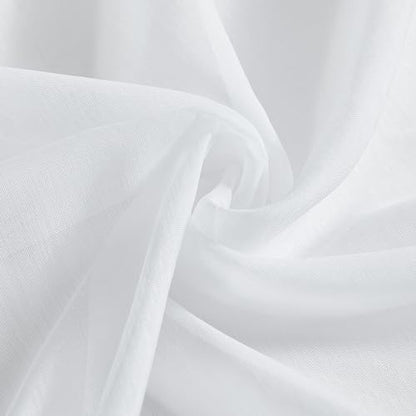HLC.ME Semi Sheer Grommet Window Curtains, 2 Panels, 54x84 Inch, White - color: White, size: 54"W x 84"L (Pack of 2)