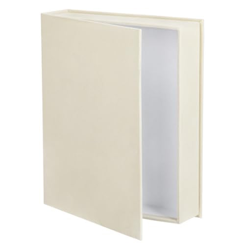 Decorative Storage Box, Cream White Book-Shaped Velvet Gift Box with Lid - color: Cream White