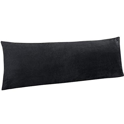 NTBAY Velvet Body Pillow Cover, 20 x 54, Zipper, Charcoal Grey - color: Charcoal Grey, size: 54" x 20" (Pack of 1)