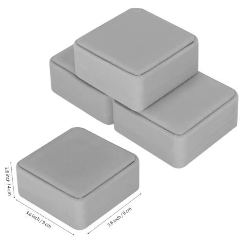 KUKUVR 4 Pcs Velvet Bracelet Gift Box, Jewelry Storage Holder Case for Bangle Anklet beaded bracelet Birthday Anniversary, Gift for Women (Grey) - color: Grey