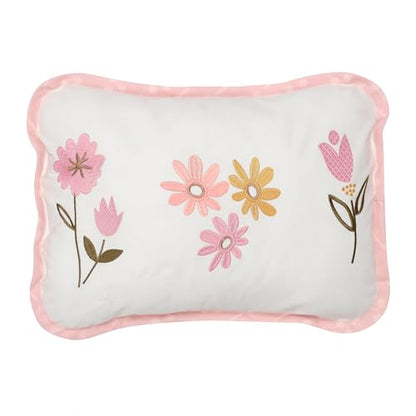 Lambs & Ivy Little Garden Luxury Embroidered Floral Decorative Throw Pillow