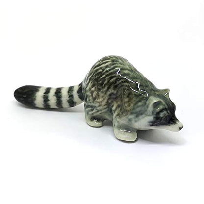 Handmade Ceramic Raccoon Figurine, Woodland Shelf Decor