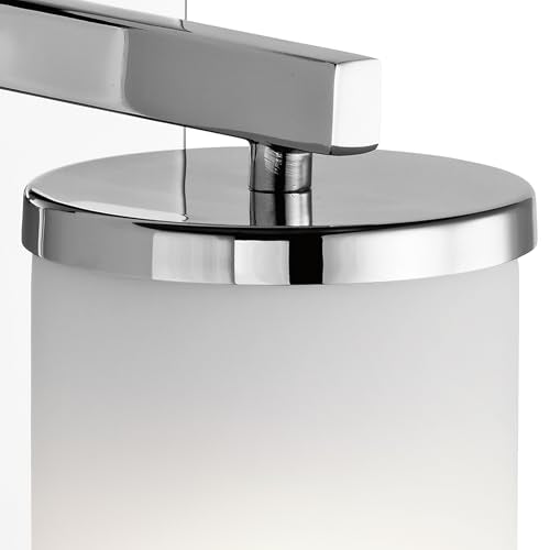 Kichler Crosby 9.25" 1-Light Wall Sconce Light, Chrome - color: Chrome, size: 1 Light, style: Satin Etched Cased Opal Glass